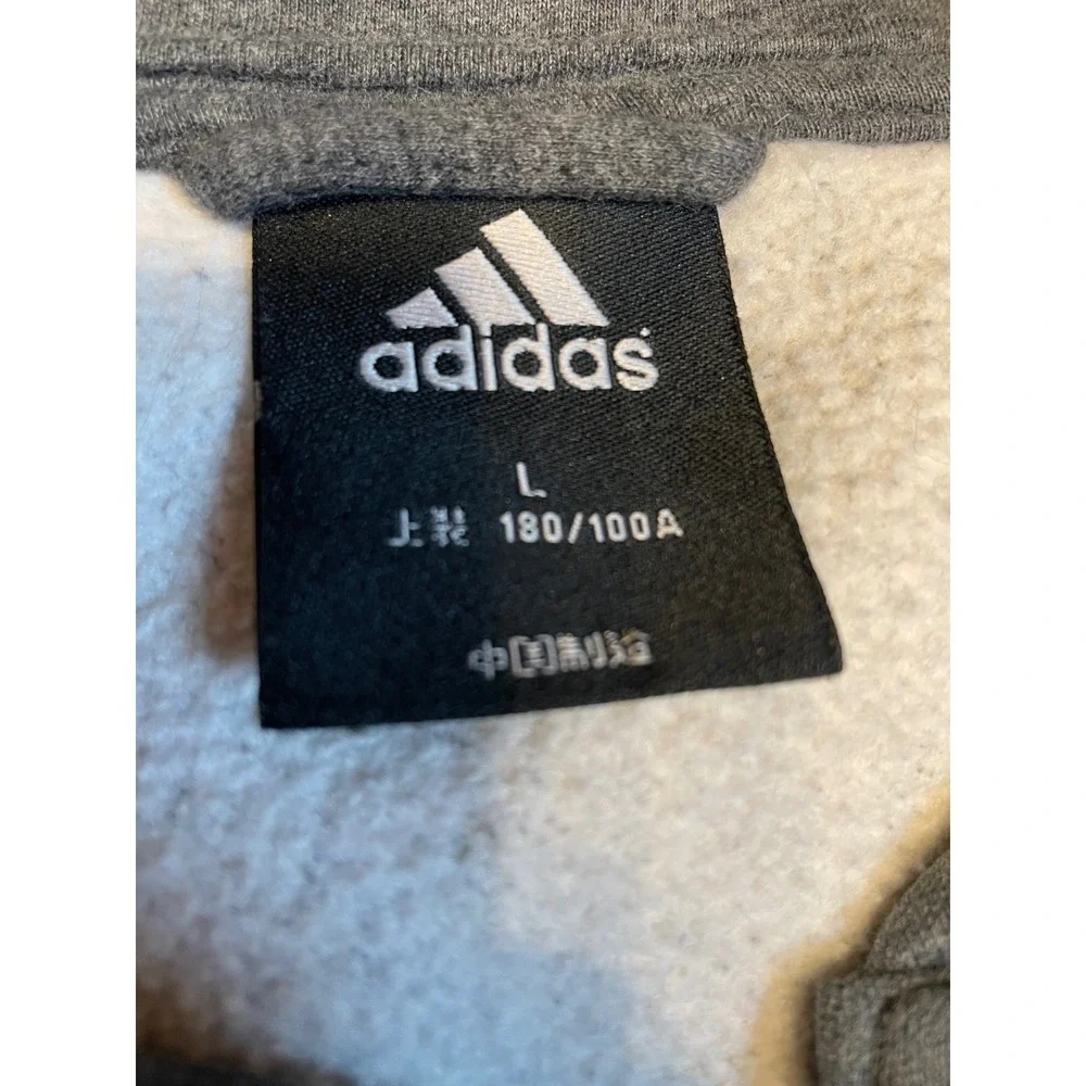 Adidas Basketball Letterman Hooded Jacket Gray Red Snap Button‎ NBA Logo Size L